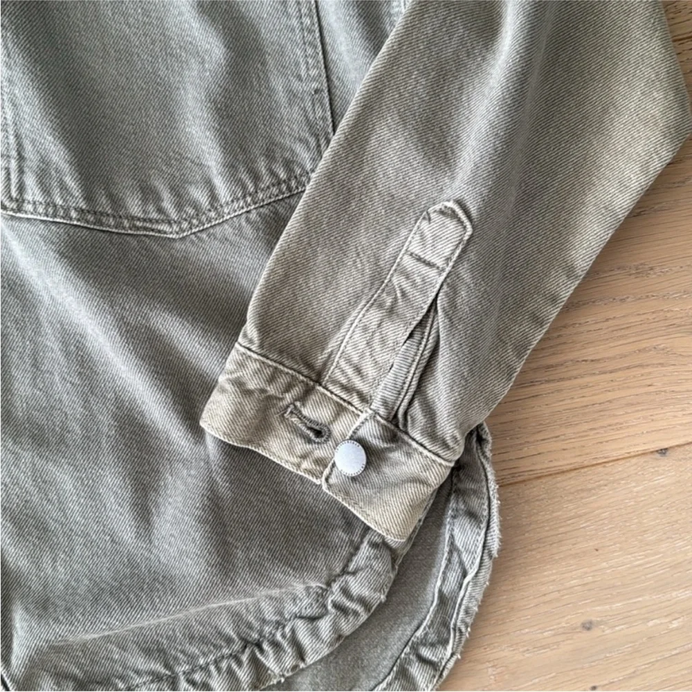 Zara Khaki Green denim Jacket - Picture 5 of 5